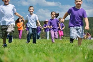 children jogging