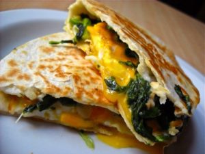 Eggs Florentine Quesadilla 1