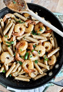 Spicy-parmesan-shrimp-skillet