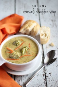 skinny cheddar broccoli soup